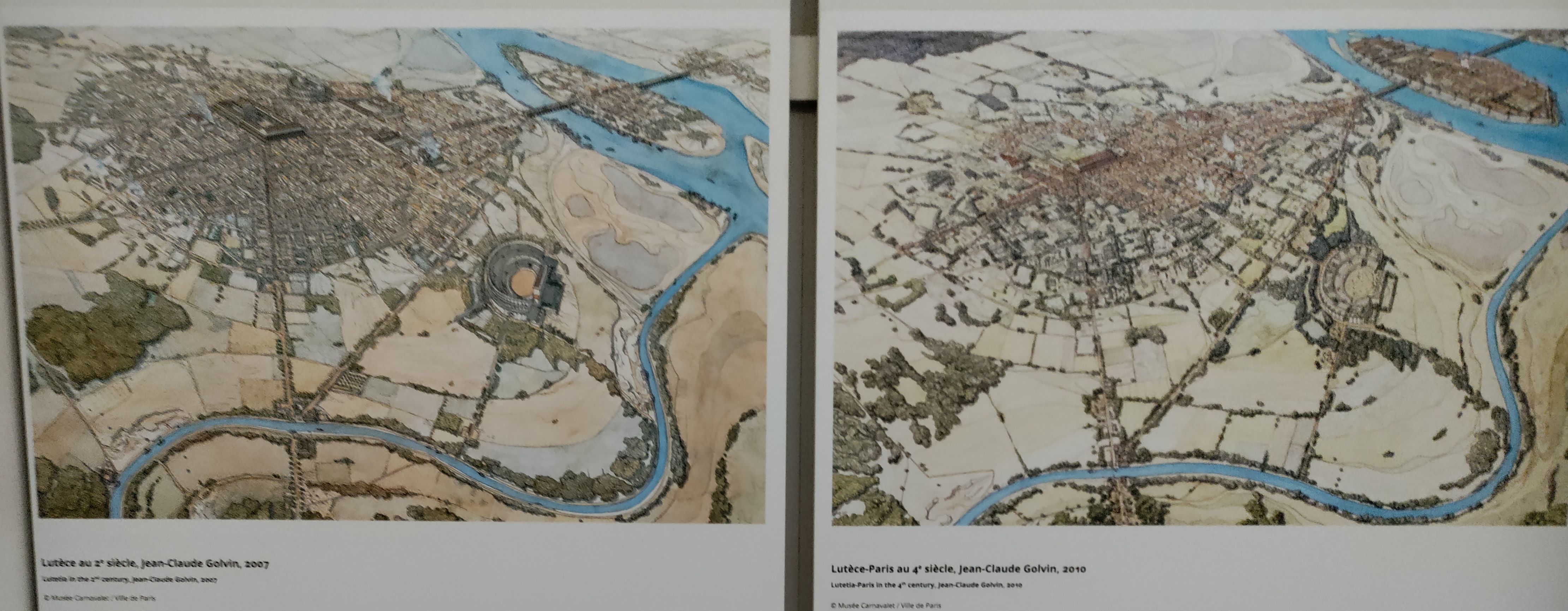 Maps of Paris in the second and fourth centuries.