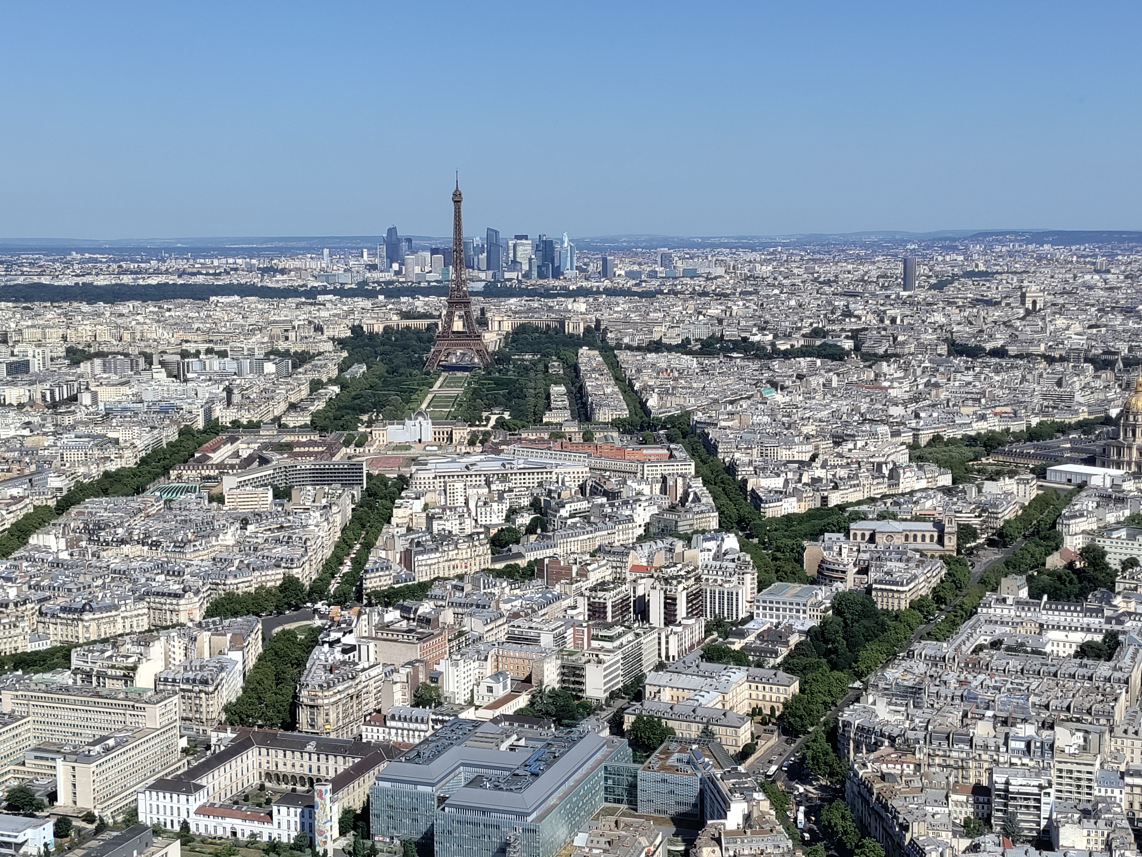 View of Paris from Tour Montparnasse towards the northwest.