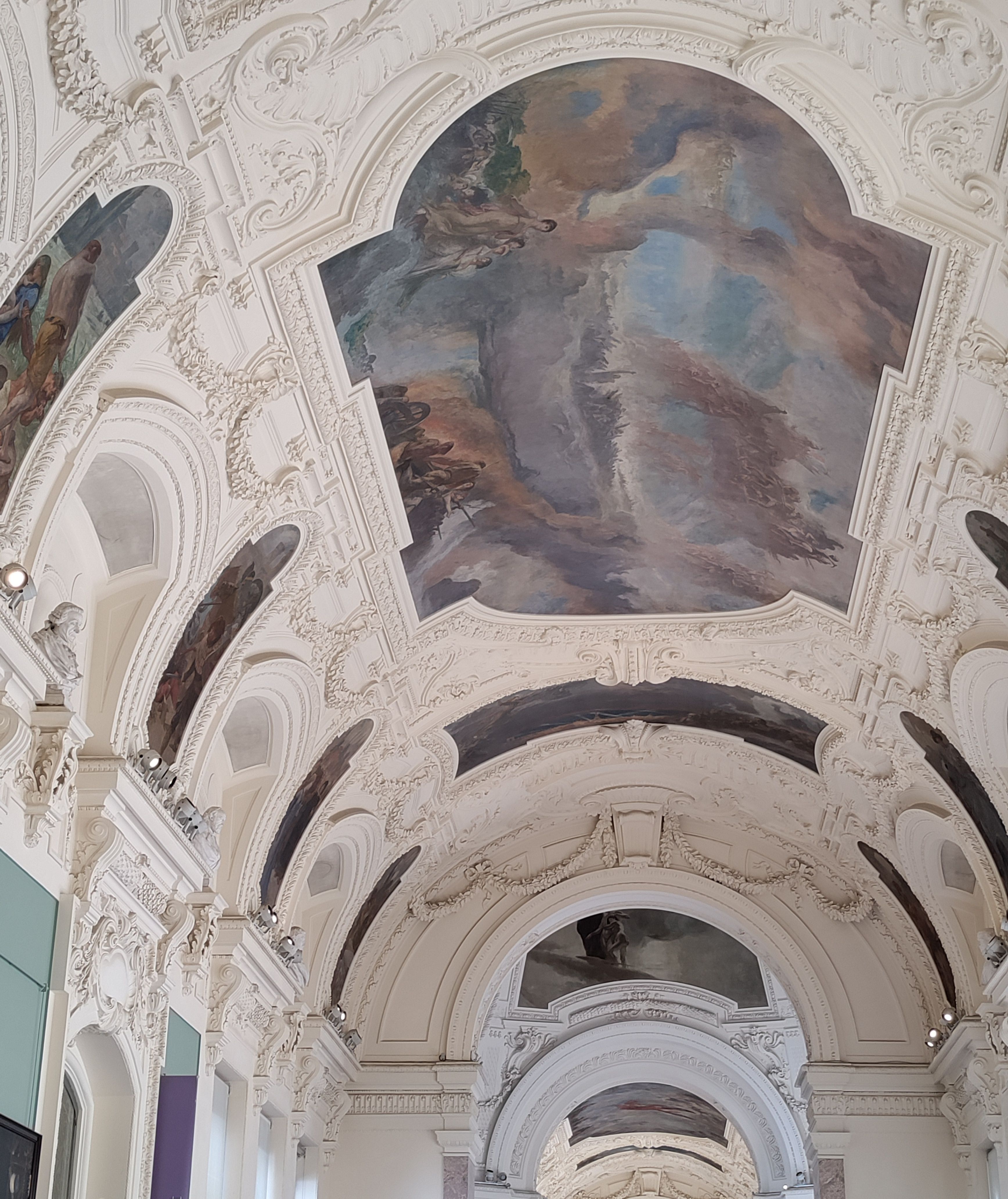 Art on the ceiling inside the Petit Palais.