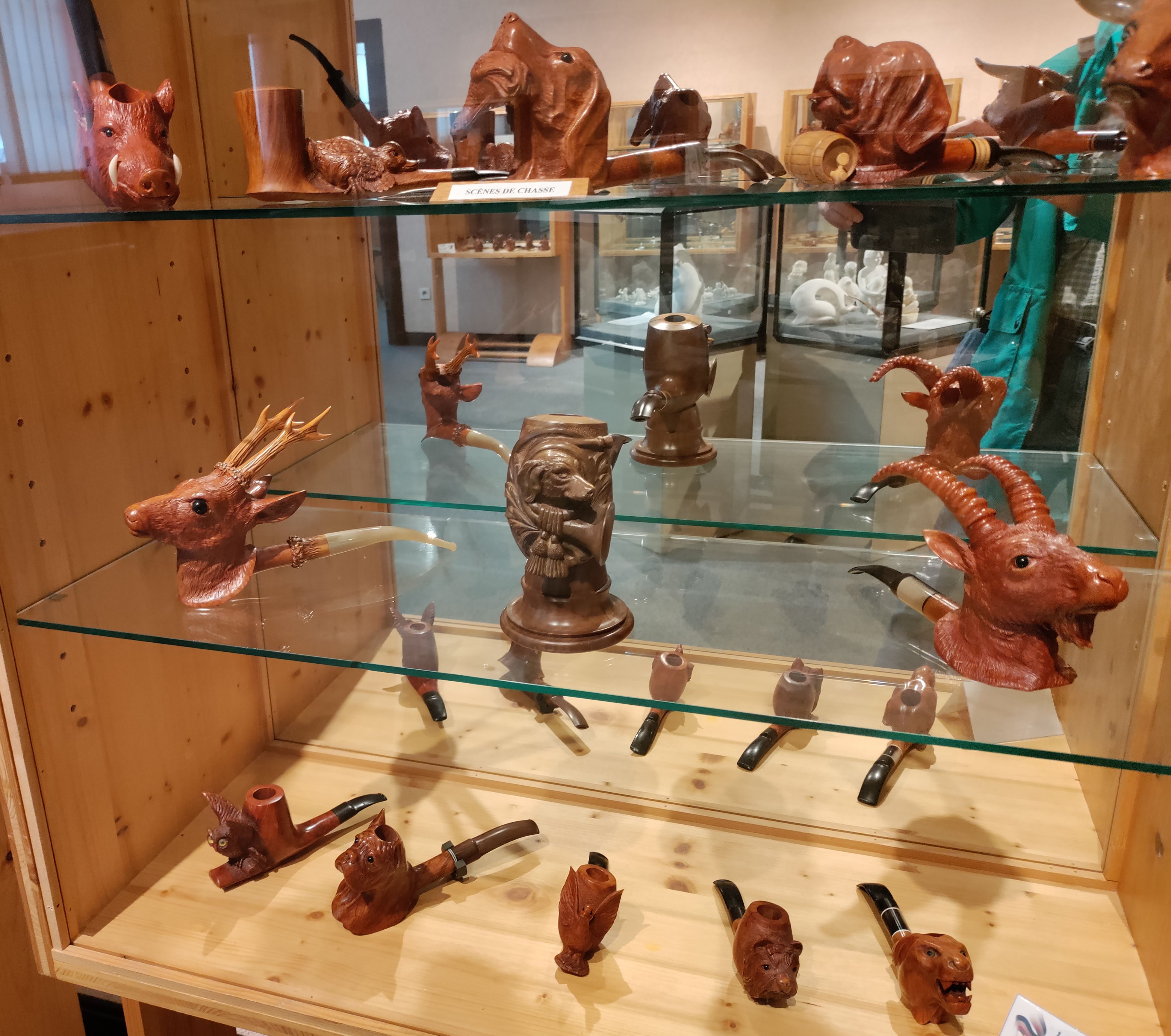 Pipes on display at the Pipe and Diamond Museum.