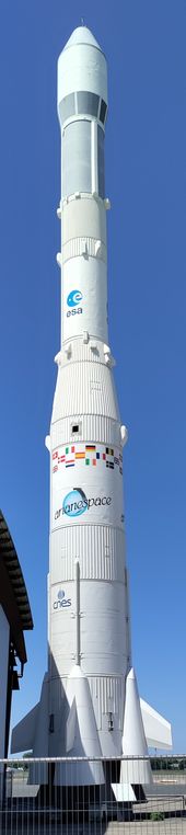 European Space Agency rocket on display at the Paris Air and Space Museum.